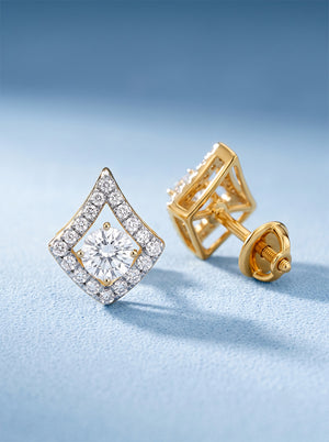 Elegant Lab-Grown Diamond Triangle Earrings