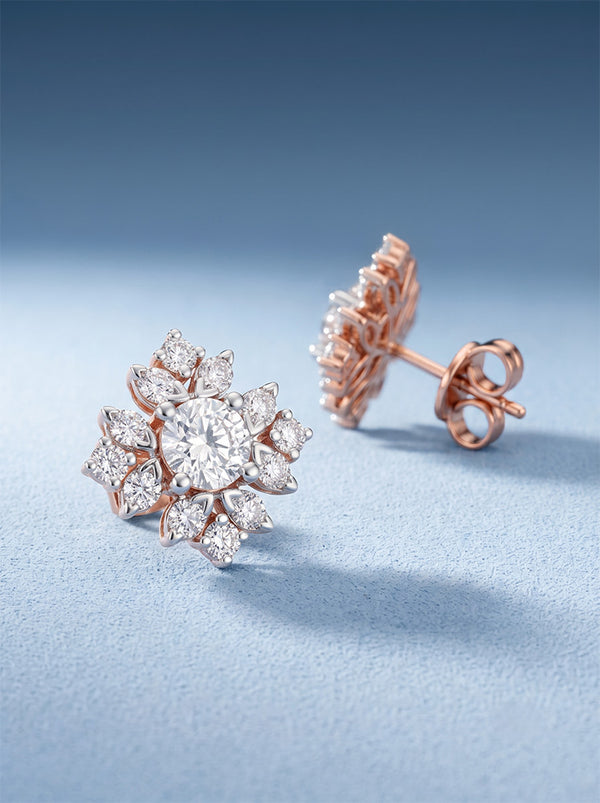 Elegant Lab-Grown Diamond Starburst Earrings