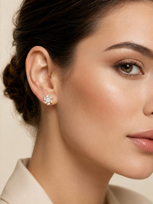 Charming Lab-Grown Diamond Flower Earrings