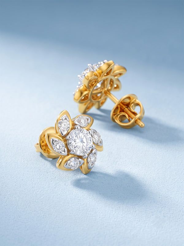 Charming Lab-Grown Diamond Flower Earrings