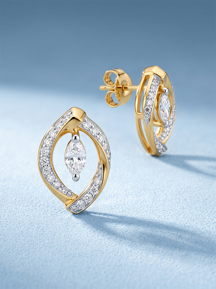 Elegant Lab-Grown Diamond Twist Earrings