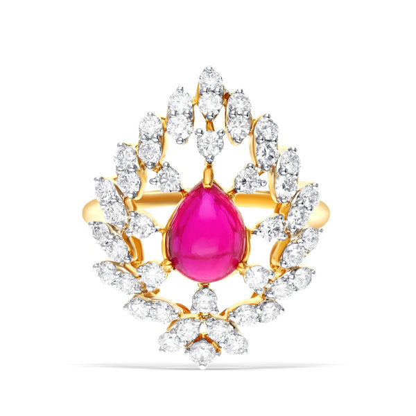 Elegant Pink Diamond Lab-Grown Gold Ring