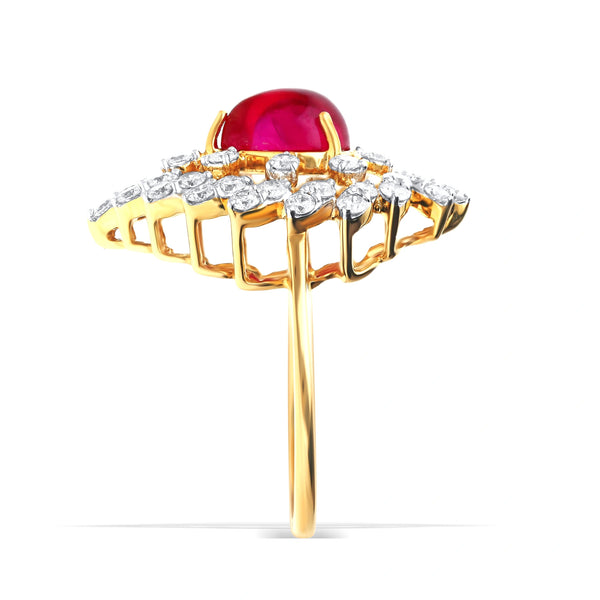 Elegant Pink Diamond Lab-Grown Gold Ring