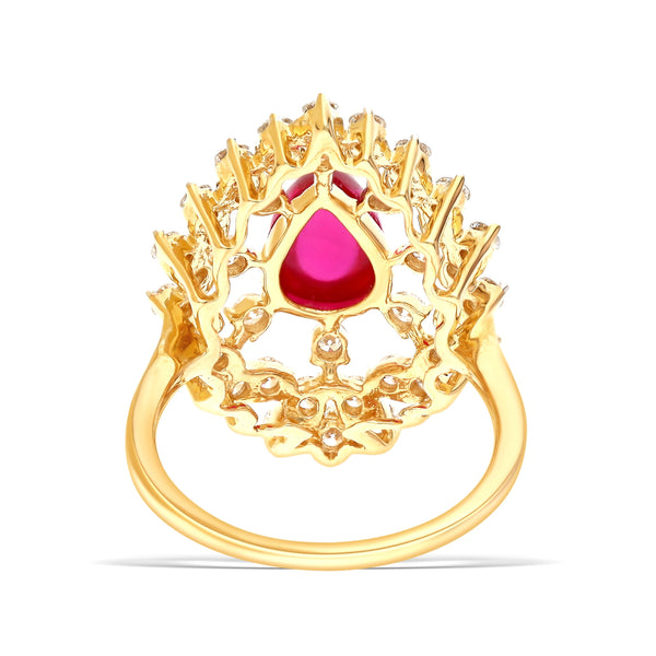 Elegant Pink Diamond Lab-Grown Gold Ring