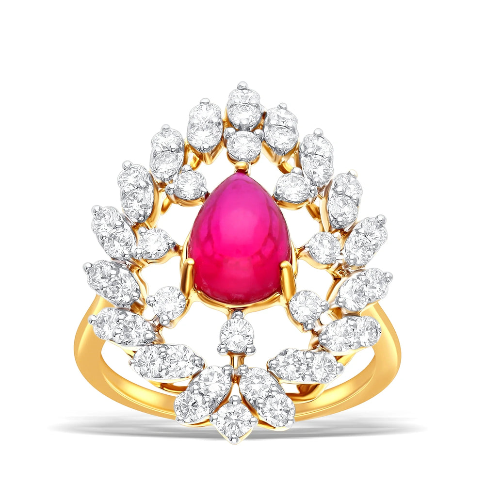 Elegant Pink Diamond Lab-Grown Gold Ring