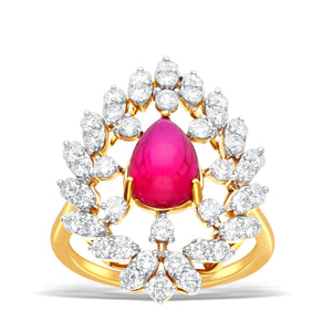 Elegant Pink Diamond Lab-Grown Gold Ring