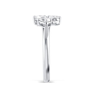 Golden Heart & Princess Lab Diamond Ring