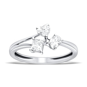 Golden Heart & Princess Lab Diamond Ring