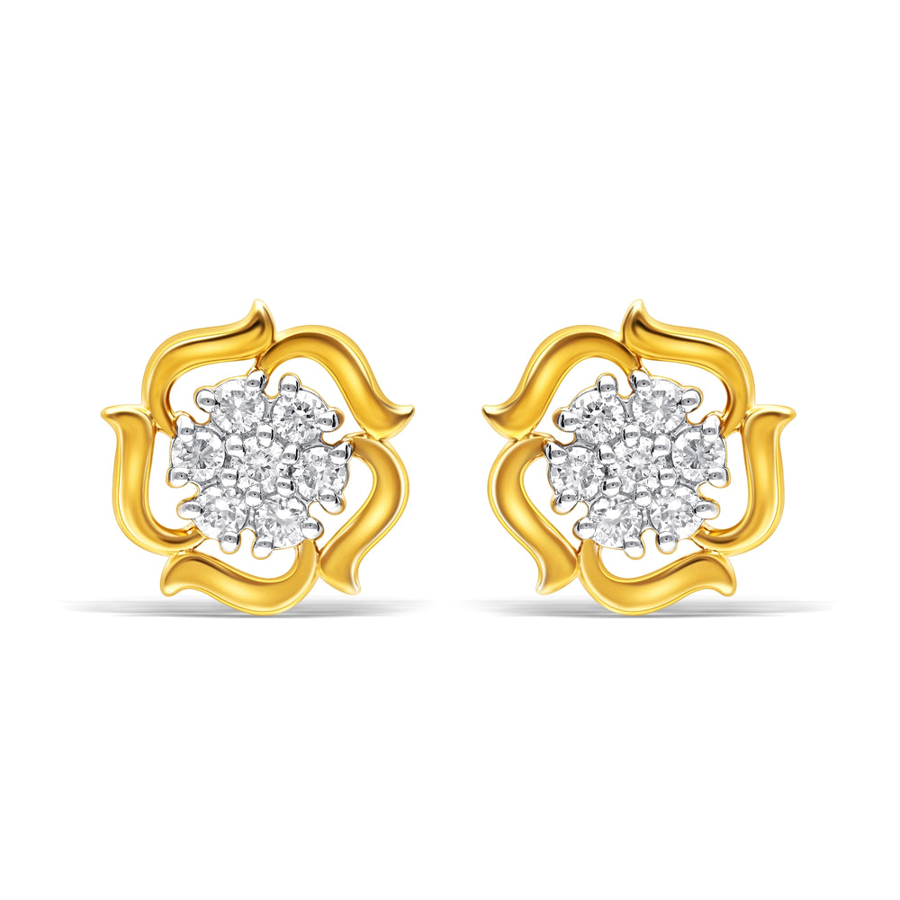 Elegant Lab-Grown Diamond Gold Stud Earrings