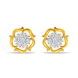 Elegant Lab-Grown Diamond Gold Stud Earrings