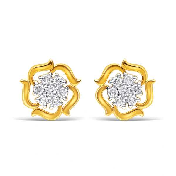 Elegant Lab-Grown Diamond Gold Stud Earrings