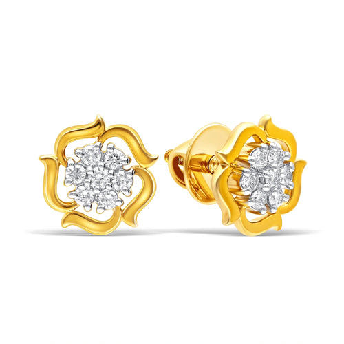 Elegant Lab-Grown Diamond Gold Stud Earrings