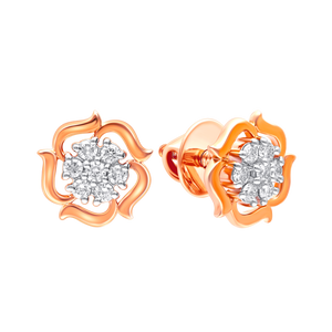 Elegant Lab-Grown Diamond Gold Stud Earrings