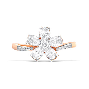 Luxurious Lab-Grown Diamond Rose Gold Floral Ring