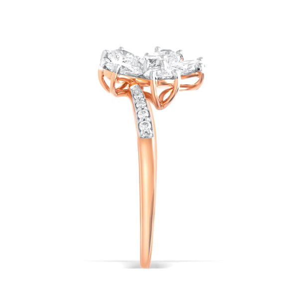 Luxurious Lab-Grown Diamond Rose Gold Floral Ring