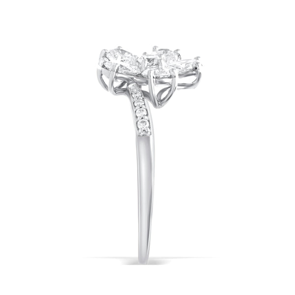 Luxurious Lab-Grown Diamond Rose Gold Floral Ring