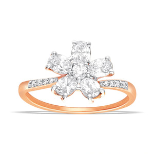 Luxurious Lab-Grown Diamond Rose Gold Floral Ring