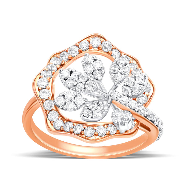 Blush Bloom silver ring