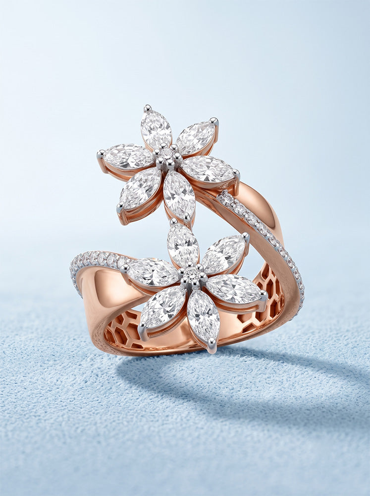 Stunning Lab-Grown Diamond Floral Ring