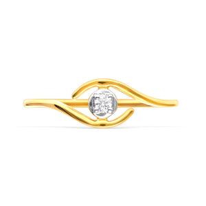 Luxurious Lab-Grown Diamond Gold Curve Ring