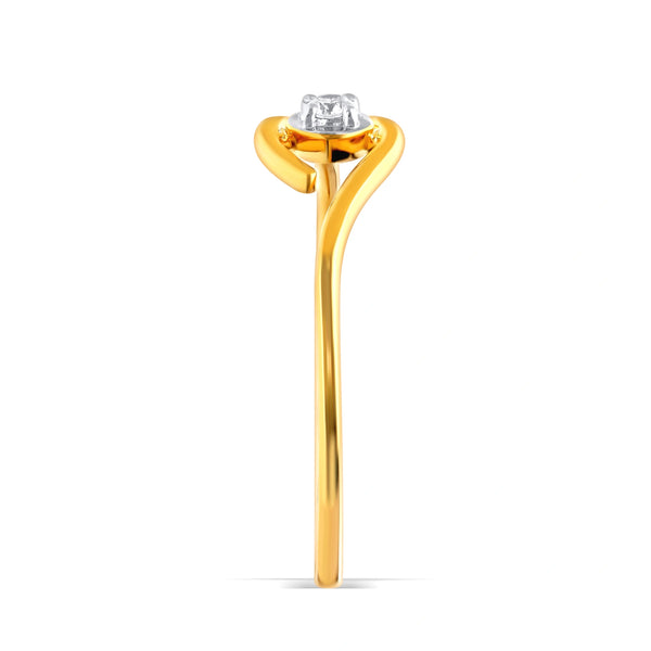 Luxurious Lab-Grown Diamond Gold Curve Ring