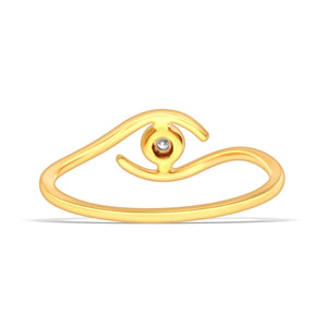 Luxurious Lab-Grown Diamond Gold Curve Ring