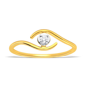 Luxurious Lab-Grown Diamond Gold Curve Ring