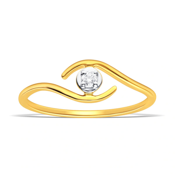 Luxurious Lab-Grown Diamond Gold Curve Ring