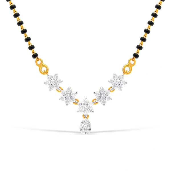 Elegant Floral Lab Diamond Mangalsutra