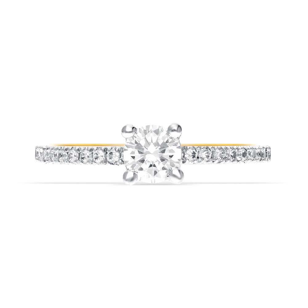Elegant Silver Solitaire Diamond Ring