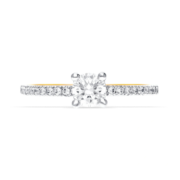 Elegant Silver Solitaire Diamond Ring