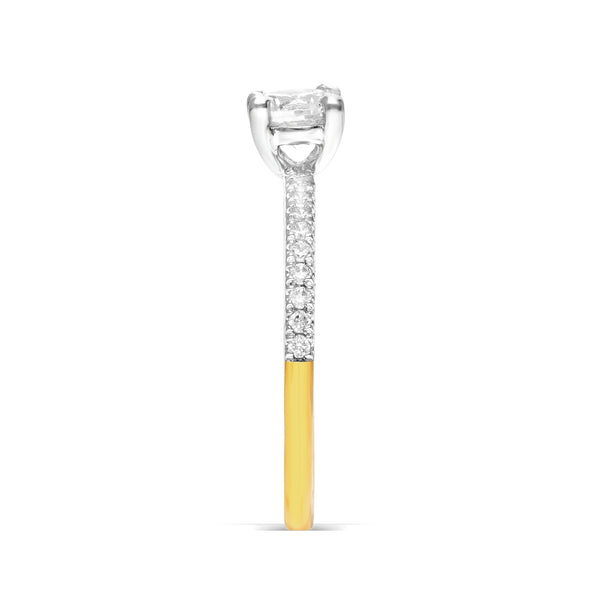 Elegant Silver Solitaire Diamond Ring