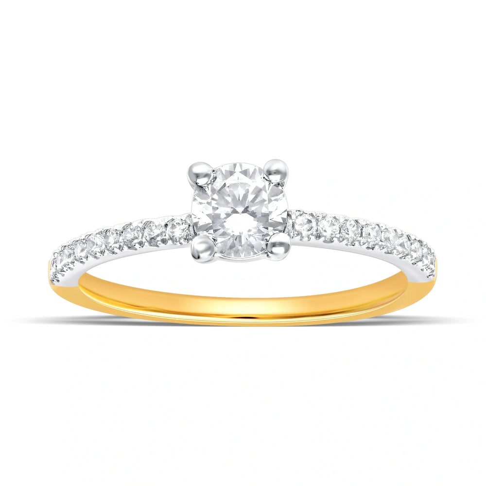 Elegant Silver Solitaire Diamond Ring