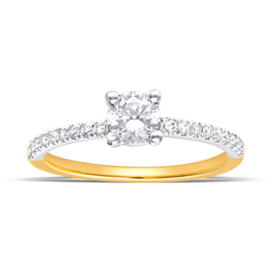 Elegant Silver Solitaire Diamond Ring