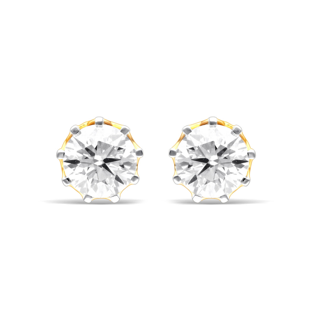 Golden Aura Solitaire Earrings