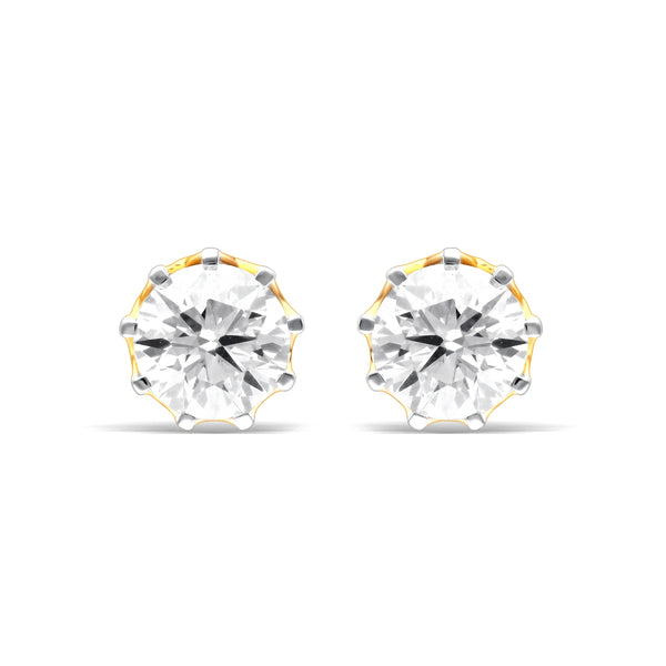 Golden Aura Solitaire Earrings
