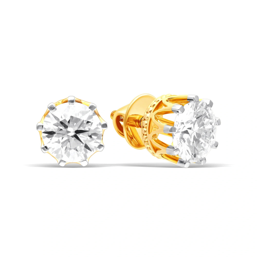 Golden Aura Solitaire Earrings
