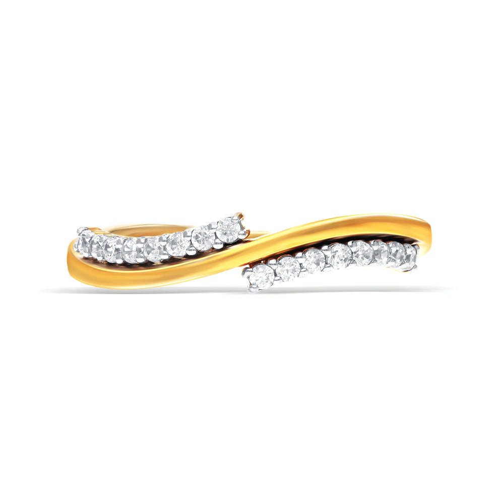 Two-Tone Silver Twist Ring with Diamonds
