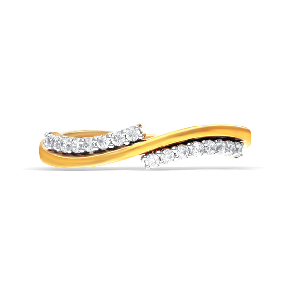 Two-Tone Silver Twist Ring with Diamonds