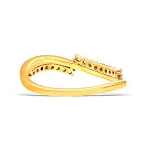 Two-Tone Silver Twist Ring with Diamonds