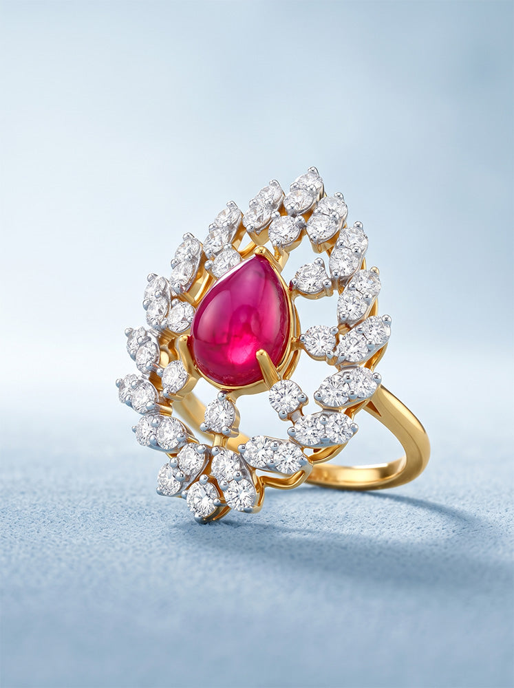 Elegant Pink Diamond Lab-Grown Gold Ring