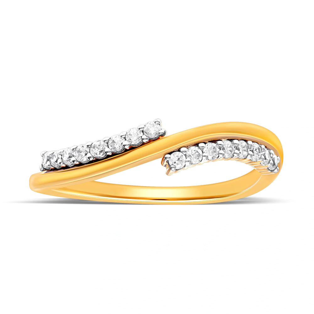 Two-Tone Silver Twist Ring with Diamonds