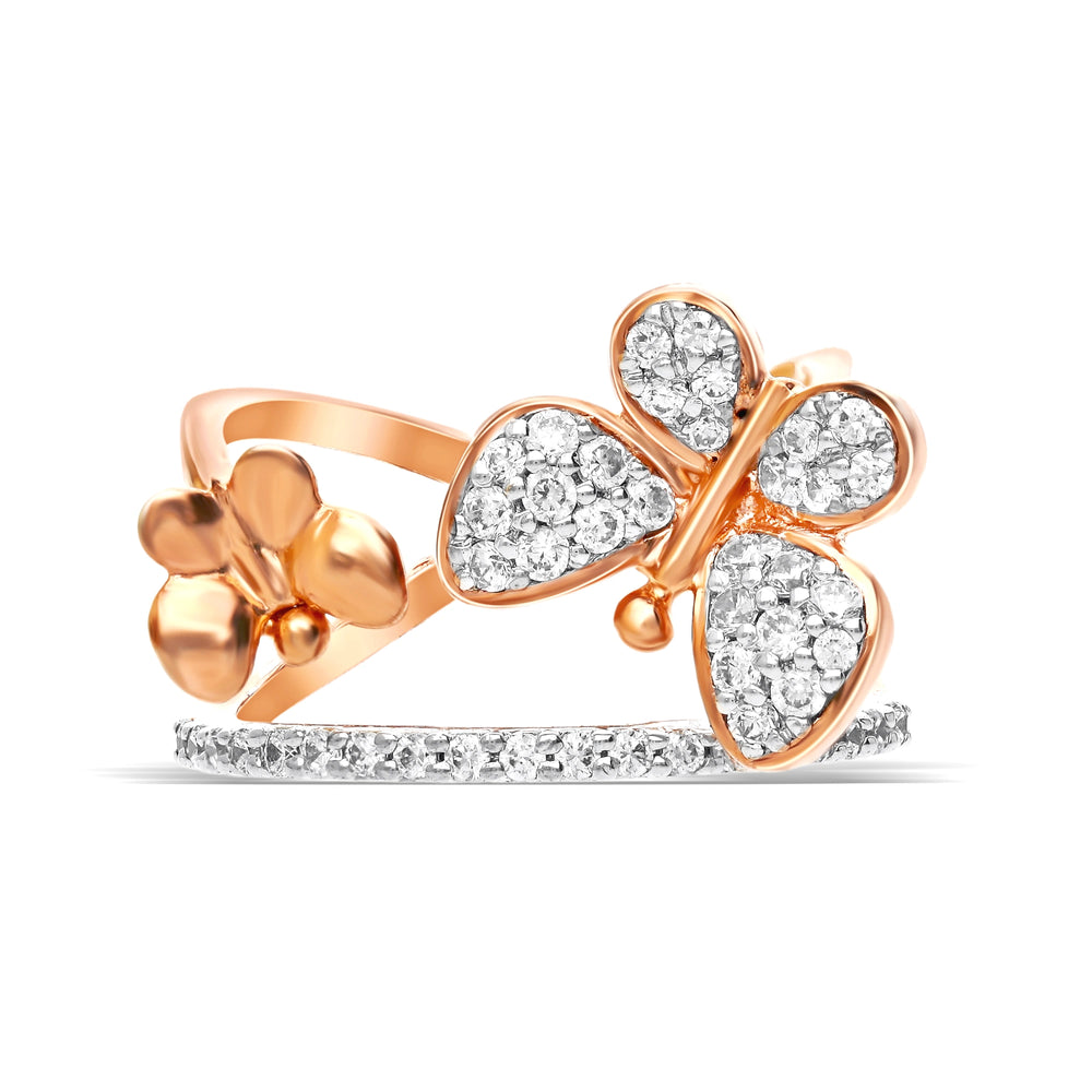 Nature-Inspired Silver Butterfly Ring