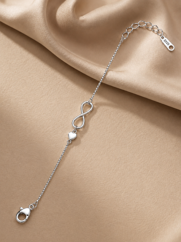 Infinity Heart Silver Bracelet