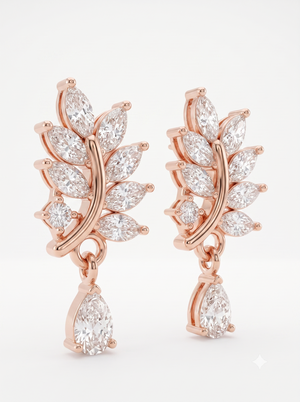 Elegant Vine Drop Silver Earrings