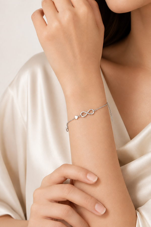 Infinity Heart Silver Bracelet