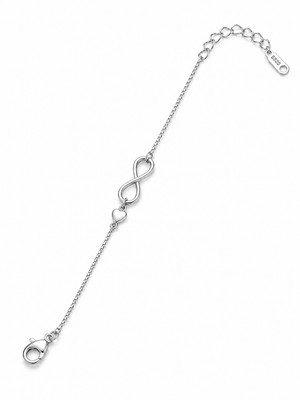 Infinity Heart Silver Bracelet
