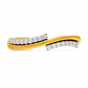 Two-Tone Silver Twist Ring with Diamonds