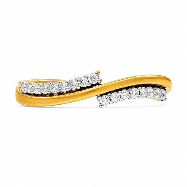 Two-Tone Silver Twist Ring with Diamonds