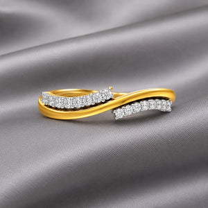 Two-Tone Silver Twist Ring with Diamonds
